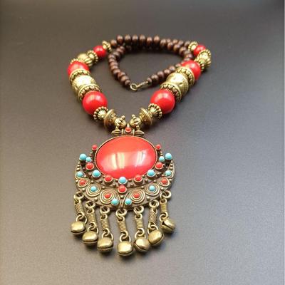 Collana Bindi Etnica Vintage Stile Tibetano Boemo e Copricapo