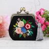 Floral Clasp Purse Embroidery Kit DIY Coin Purse with Pattern & Stitch Guide All-in-One Set for Adult Beginners Handmade Craft