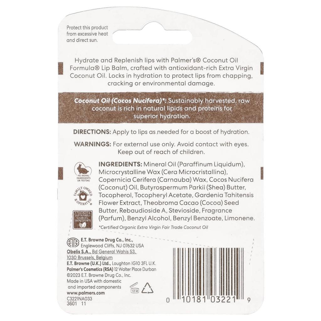 Palmer'S, Coconut Oil Lip Balm, Spf 15, 2 Pack, 0.8 G (0.30 Oz)