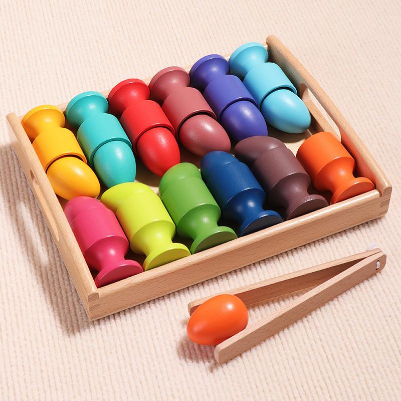 Egg Wooden Ball Cup Infant Early Education Intelligent Grasping Practice Babies