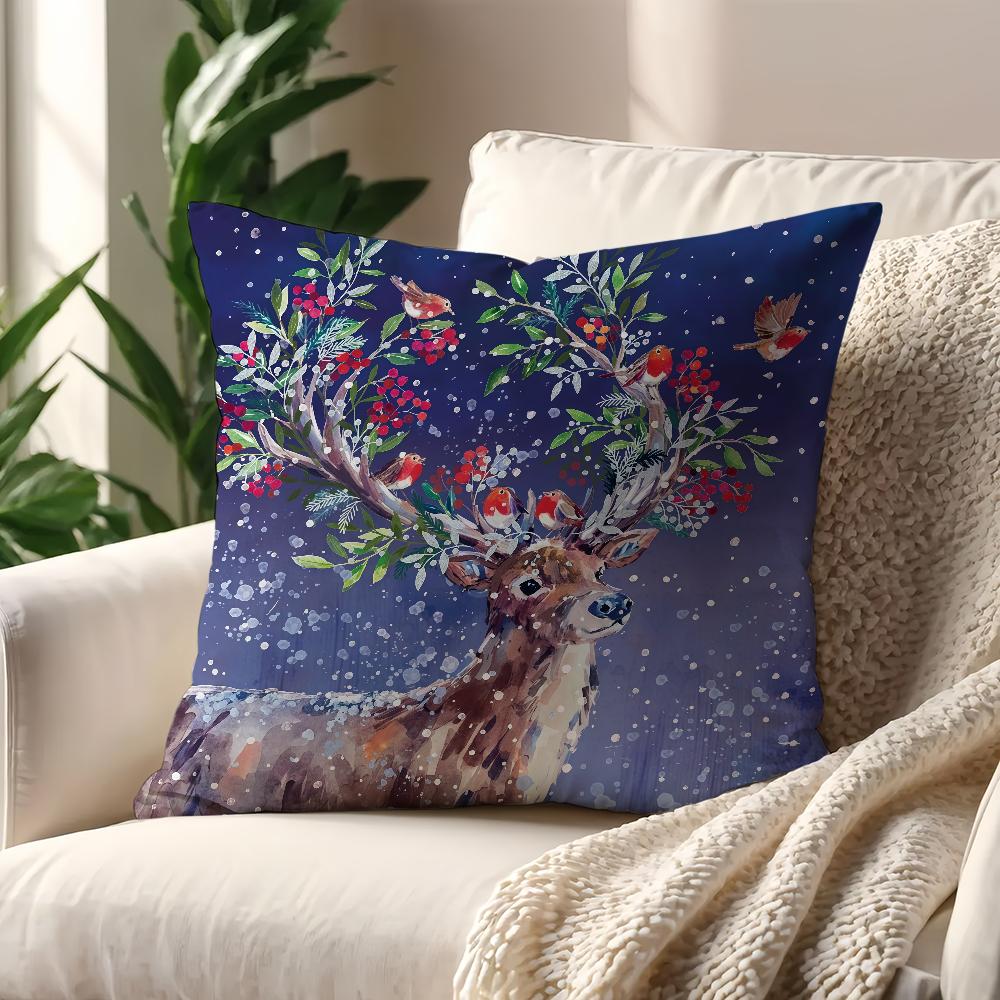 Christmas Animals Snow Cushion Cover Best Home Office Coffee Pillow Sofa Printing Decoration Room Shop Car Nordic Simplicity Hit