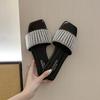 New Fashion Summer Flats Slippers for Women Outerwear Beach Wear Fashion Slides Female Crystal Bling Open Toe Woman Flip Flops