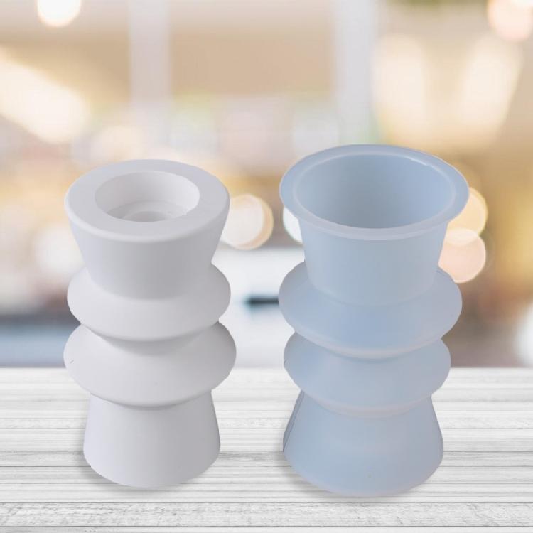 Nordics Style Candle Holder Silicone Molds Roman Pillar Candlestick Mould Craft Supplies Casting Molds