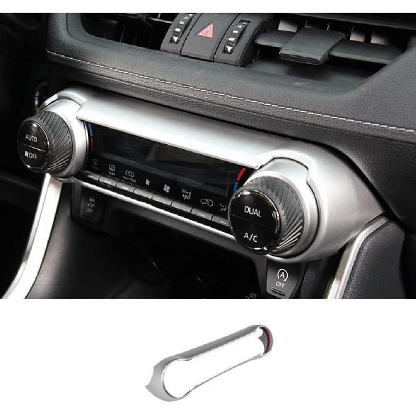 

ERIDANUS Auto Accessories Fit for RAV4 2024 2023 2022 2021 2020 2019 Dashboard Ac Switch Panel Button Cover Frame Trim (Black Carbon Fiber Style) ABS Matte Silver
