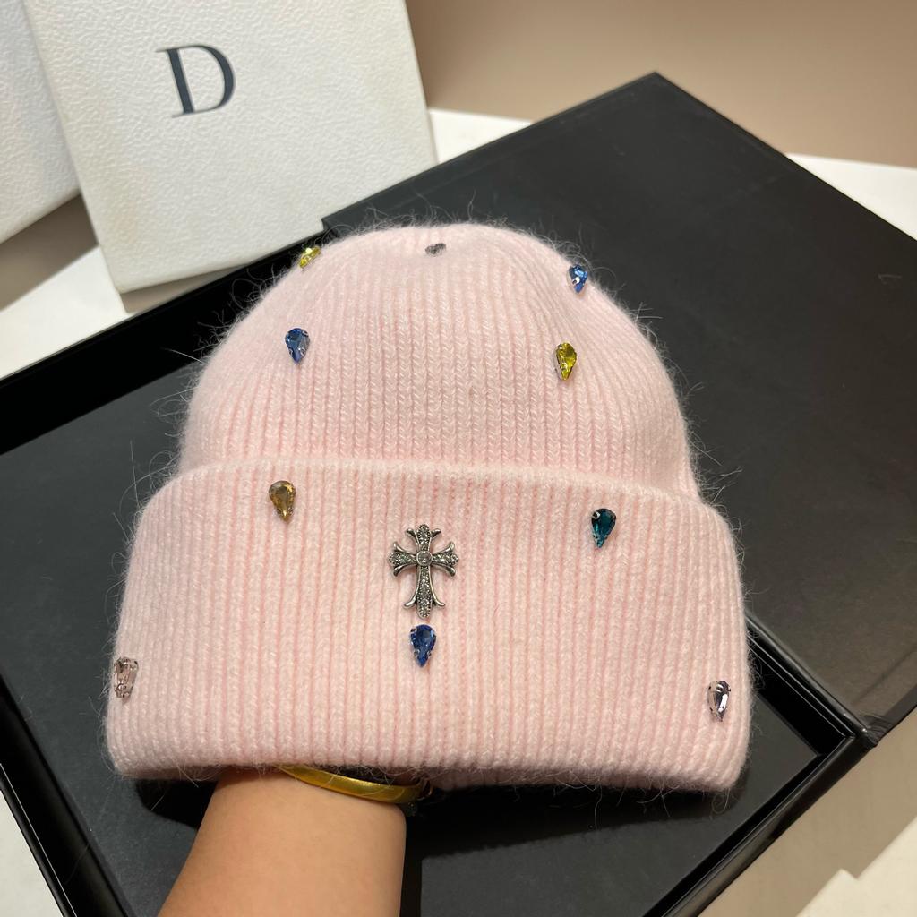 Fashionable Cross-stitch Luxury Colorful Knitted Beanie - Winter Outdoor Warm Soft Plush Earflap Hat