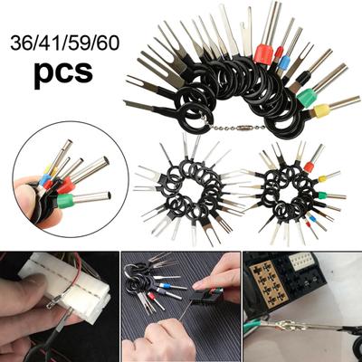 36/41/59/60Pcs Car Terminal Removal Tool Wiring Crimp Connector Extractor Pin