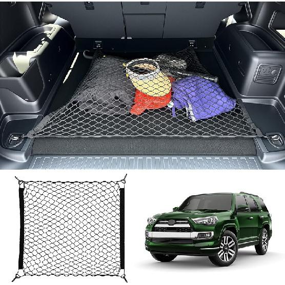 Trunk Cargo Net For 2010-2024 Toyota 4Runner 2 Row Model Only, Trunk Organizer Luggage Mesh Net Anti-Slip Rear Cargo Netting For 4 Runner SUV