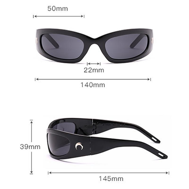 Sunglasses Crescent Sun Glasses Futuristic Fashionable I Disco Hip-hop Moon Trend 18095