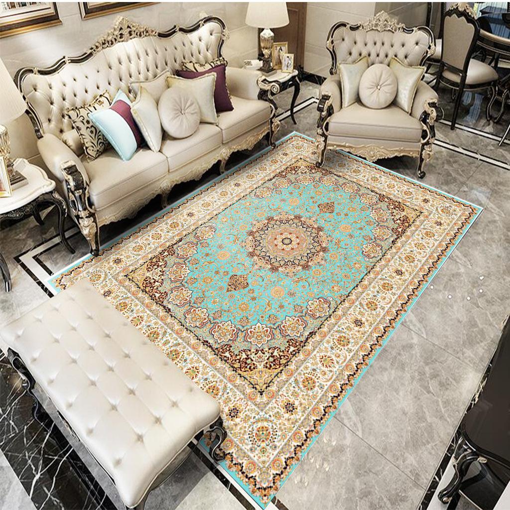 Indian Moroccan Carpet Area Rug Floor Mats Ethnic Style Children Play Mat Bedroom Trendy Non-slip Living Room Flannel Home Decor