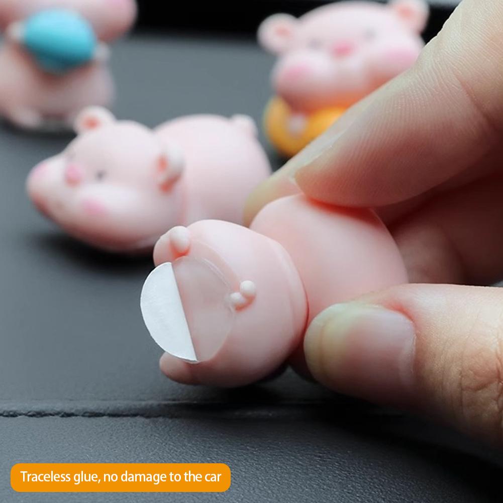 6Pcs Mini Cute Pigs Car Center Console Ornaments Micro Animal Screen Decoration Car Interior Accessories