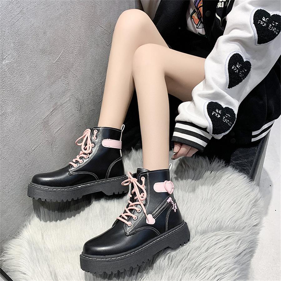 Autumn and Winter Fashion New Comfortable Fleece Warm Cross with Round Toe Cute Leather Women's Square Heel Ankle Boots