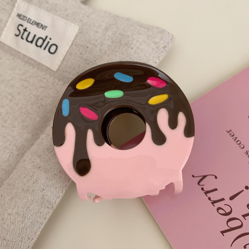 1pc  New Acetic Acid Hair Grab Creative Donut Hair Clip Cute Round Grab Clip Back of Head Disc Hair Shark Clip Hair Accessory