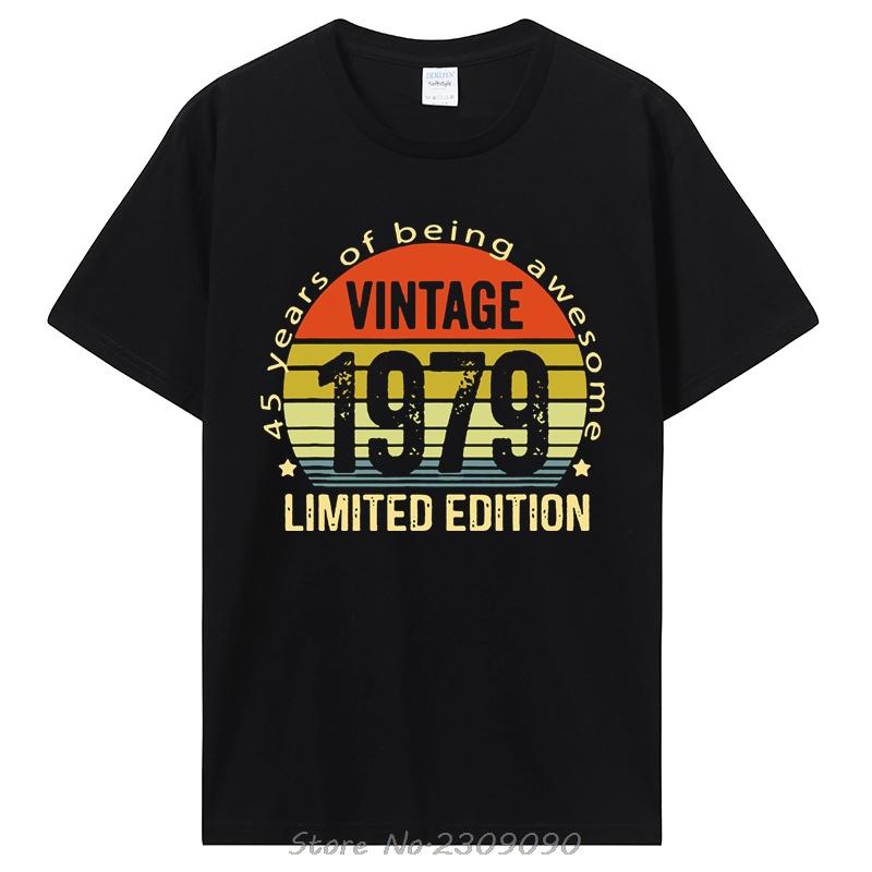 Graphic Streetwear Birthday Gifts Summer Style Cotton T-shirt Men Clothing Novelty Vintage Made In 1979 Fitness Tshirt Tees