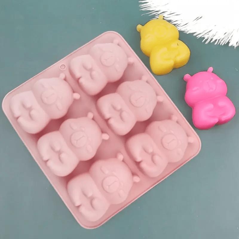 6-Cavity Hugging Bear Silicone Cake Mold, Cute Cartoon Face Baking Pan for Muffins, Jelly, Pudding, DIY Baking