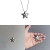 Lucky Star Geometric Pendant Necklace With Alloy Chain For Women