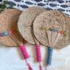 Traditional Straw Fan, Portable Hand-Cranked Straw Fan for Summer, Handmade Banana Straw Fan, Wheat Straw Fan, Sunflower Fan, Large Woven Fan for