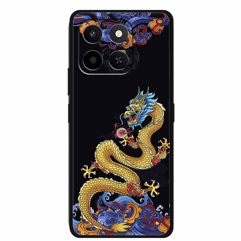3D Case For Honor X7d 5G Case X 7 d Coque 6.77" Emboss Flowers Black Silicone Soft Back Cover For Honor X7d 4G Cases Shell Funda