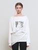 GENERALIDEA Boat Neck Loose Fit Graphic T-Shirt [White] / Gf1Lts515