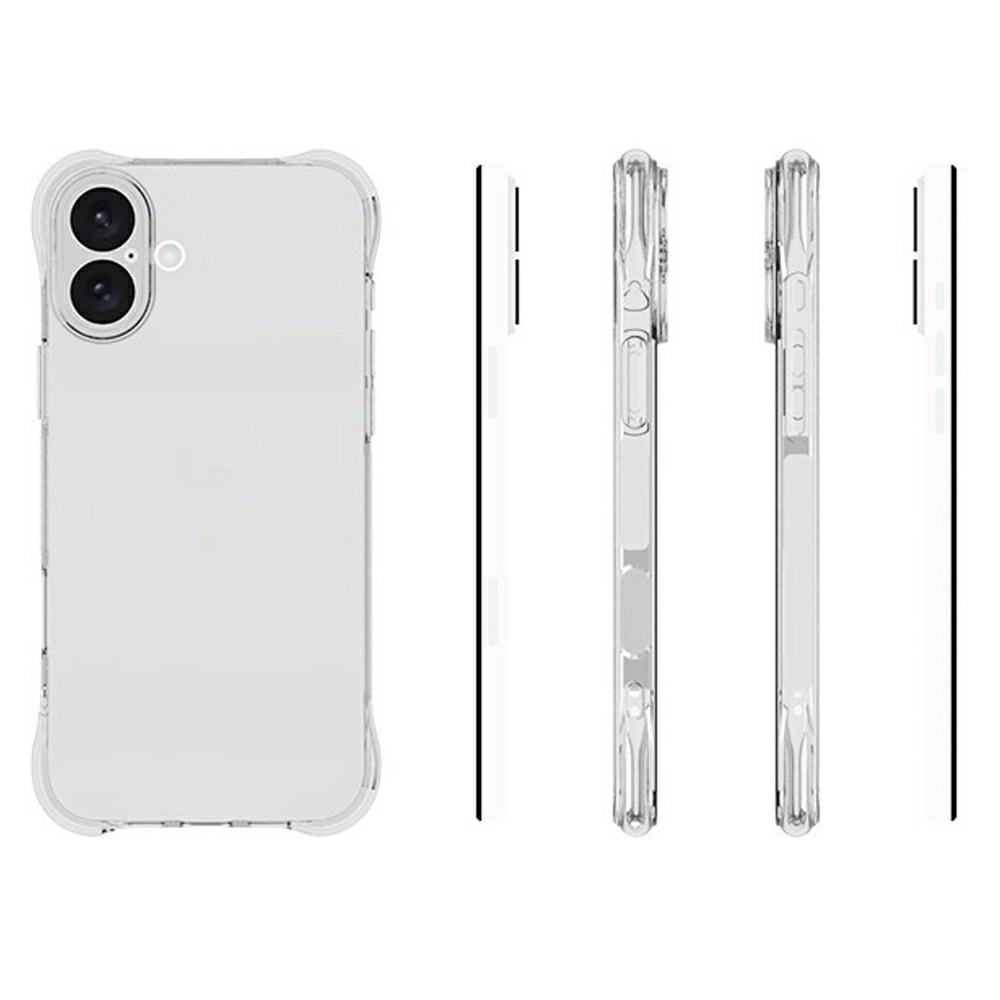 

For iPhone 16 Plus Clear Phone Case 2.0mm Thickness Shockproof TPU Phone Cover Style A