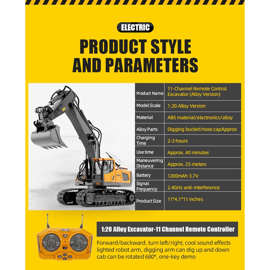 Remote Control Alloy Excavator Spray Dump Truck Excavator Kids Toy Engineering Vehicle Remote Control Bulldozer