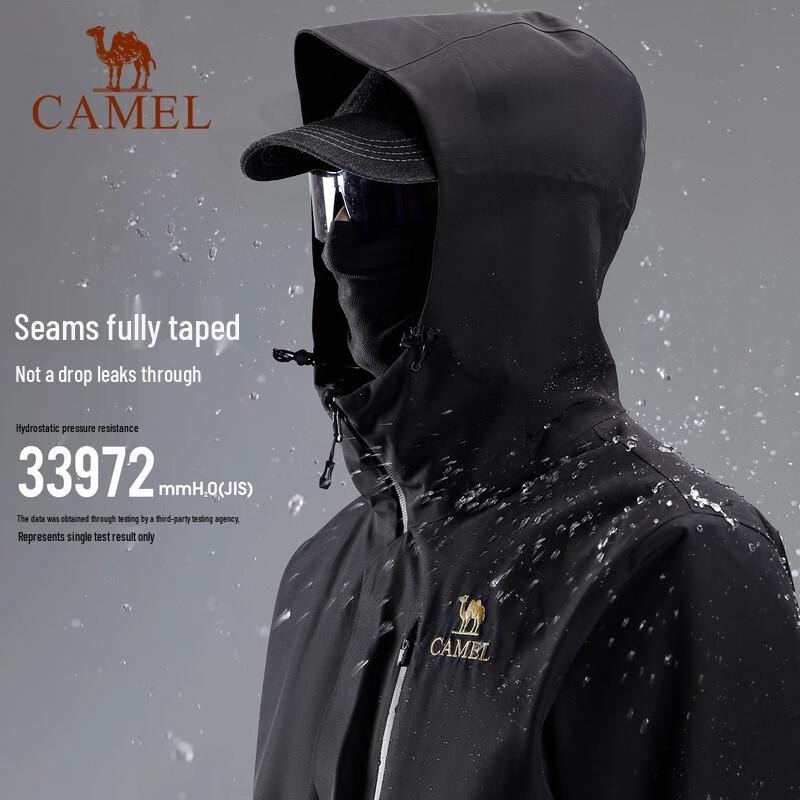 Camel Unisex 3-in-1 Wasserdichte Winddichte Wanderjacke
