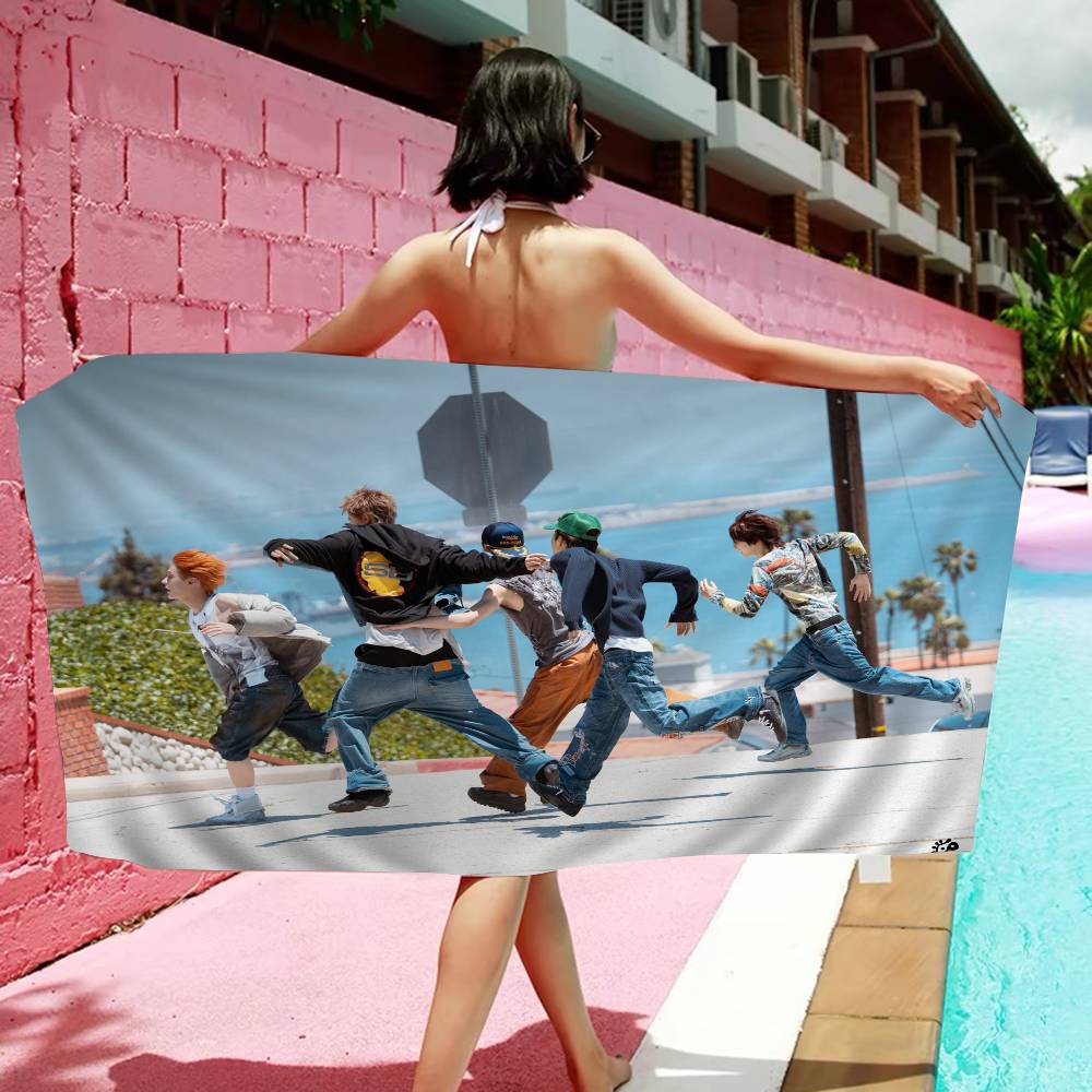 Kpop CORTIS Microfiber Printed Beach Towel Mountain Climbing Yoga Beach Swimming Running Absorbent Soft Towel