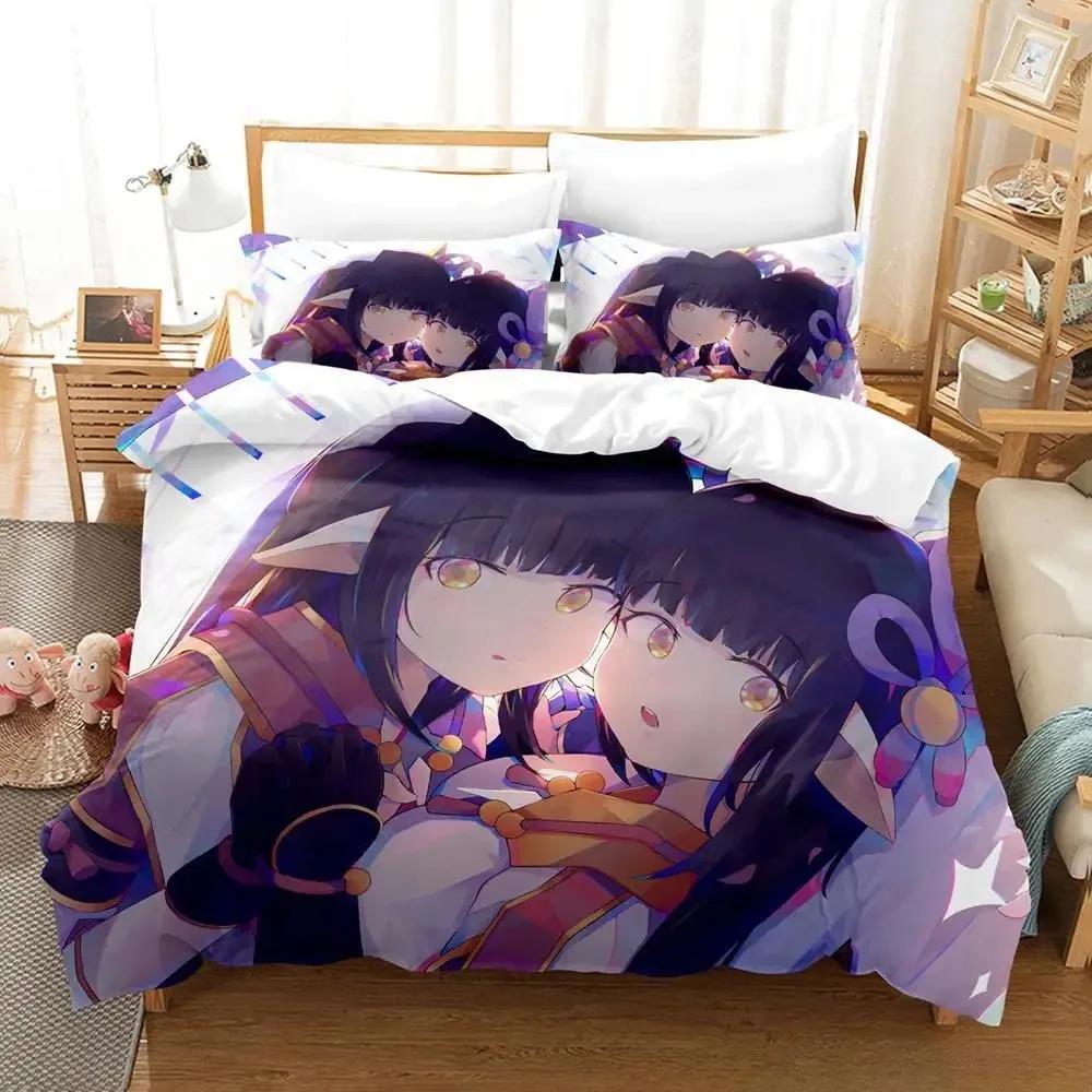 Fashion Game Monster Hunter Hinoa&Minoto Beding Set Single Twin Ful Quen King-Sized Dimensionsd Dimensions Bed Linen Set Adult People Kid Bedrom Duvet