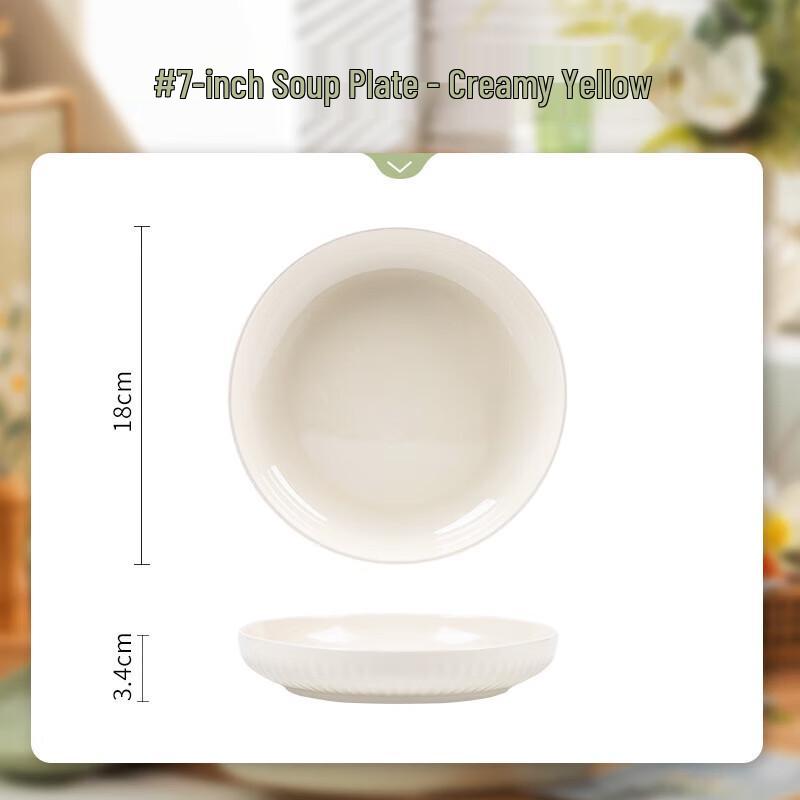 Mod Lanka Cream Style 10-inch Double-Handle Soup Bowl
