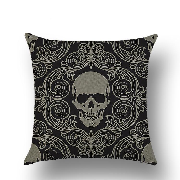 Halloween Skull Pillow Cover Funny Festival Pillow Cushion Line Pillow Cover Lazy