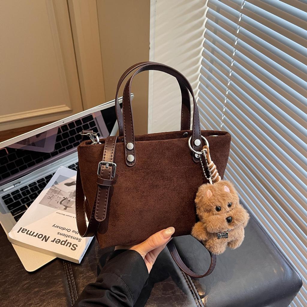 2025 High-End Retro Leopard Print Suede Handbag – Versatile Autumn/Winter Bucket Shoulder Bag for Women