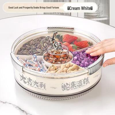 ZISIZ Drehbarer geteilter Snack- und Obstteller