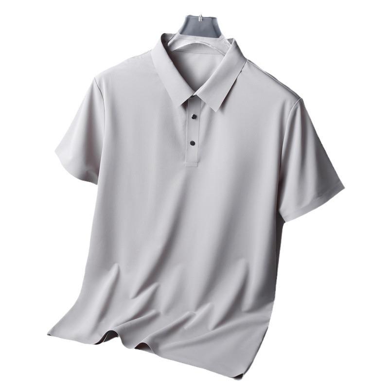 Neue Herrenbekleidung für junge und mittlere Menschen mit kurzärmeligem T-Shirt aus Maulbeerseide, dünnem Eisseide-Lässigem, einfachem und vielseitigem T-Shirt