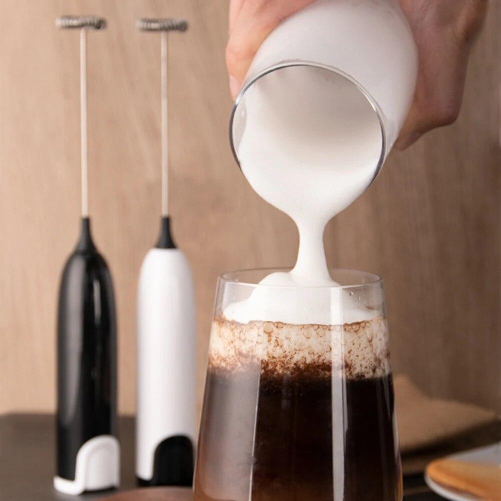Ręczny elektryczny spieniacz do mleka automatyczna obrotowa trzepaczka do jajek kawa Cappuccino trzepaczka do śmietanki trzepaczka do spienionej mieszanki trzepaczka mikser kuchenny mieszadło