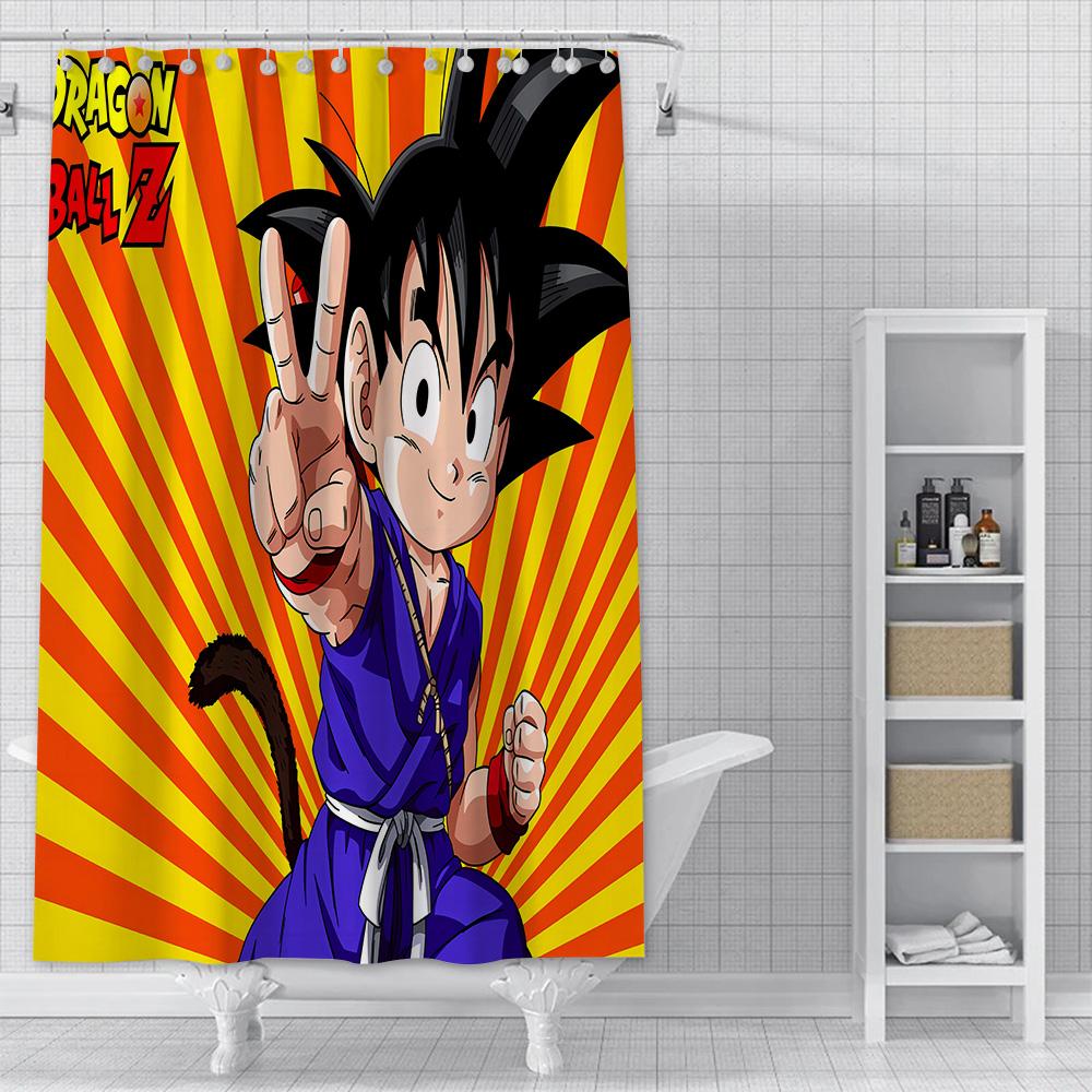 Anime B-balls Shower Curtain Waterproof Polyester Fabric Paint Bath Curtains B-balls Bathroom Decor D-dragons Curtain With Hook
