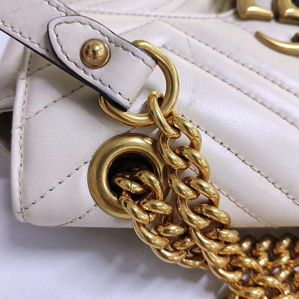 [Pre-Owned] Gucci GG Marmont Matelassé Mini Bag 'White' - Good #1IOZCGA