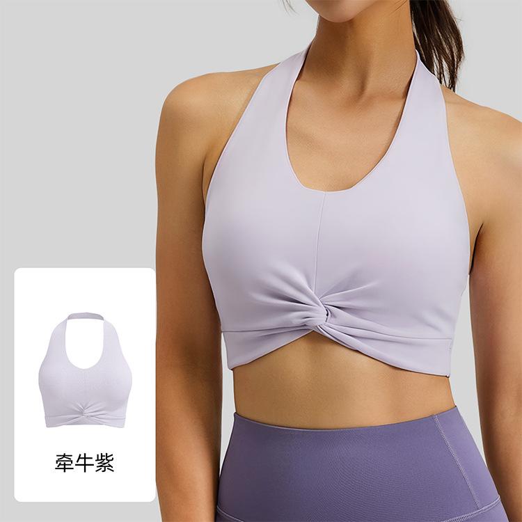 

New neck back sports double-sided brocade high elastic breathable removable chest pad yoga vest bra s [recommendation 40-47.5kg ]