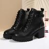 Ankle Boots for Women Large Size Motorcycle Boots Increase Fashion Leather Rubber Boots Women Spring Gothic Shoes
