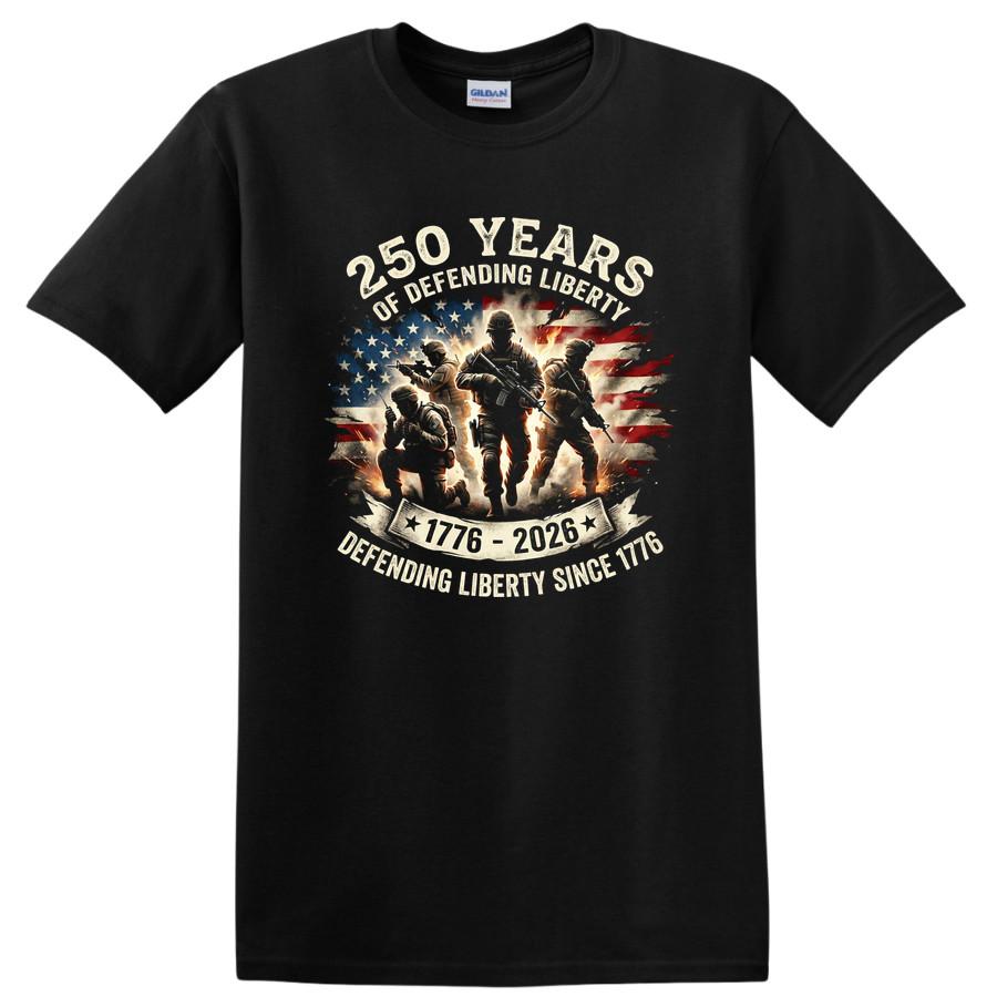 250 Years Defending Liberty T Shirt Commemorative Vintage 1776 2026 Tee 3XL