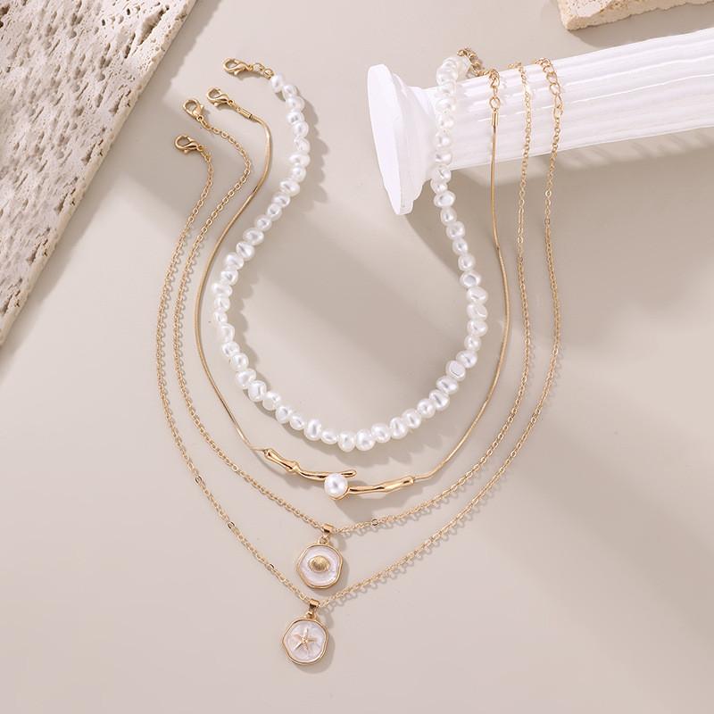 Geometric Pendant Necklace For Women With Zinc Alloy Metal Drop Design Summer Fashion Jewelry