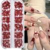 Wine Red Mini Bow Nail Art Decorations - UV Gel Nails with Bow Tie Christmas Accessories