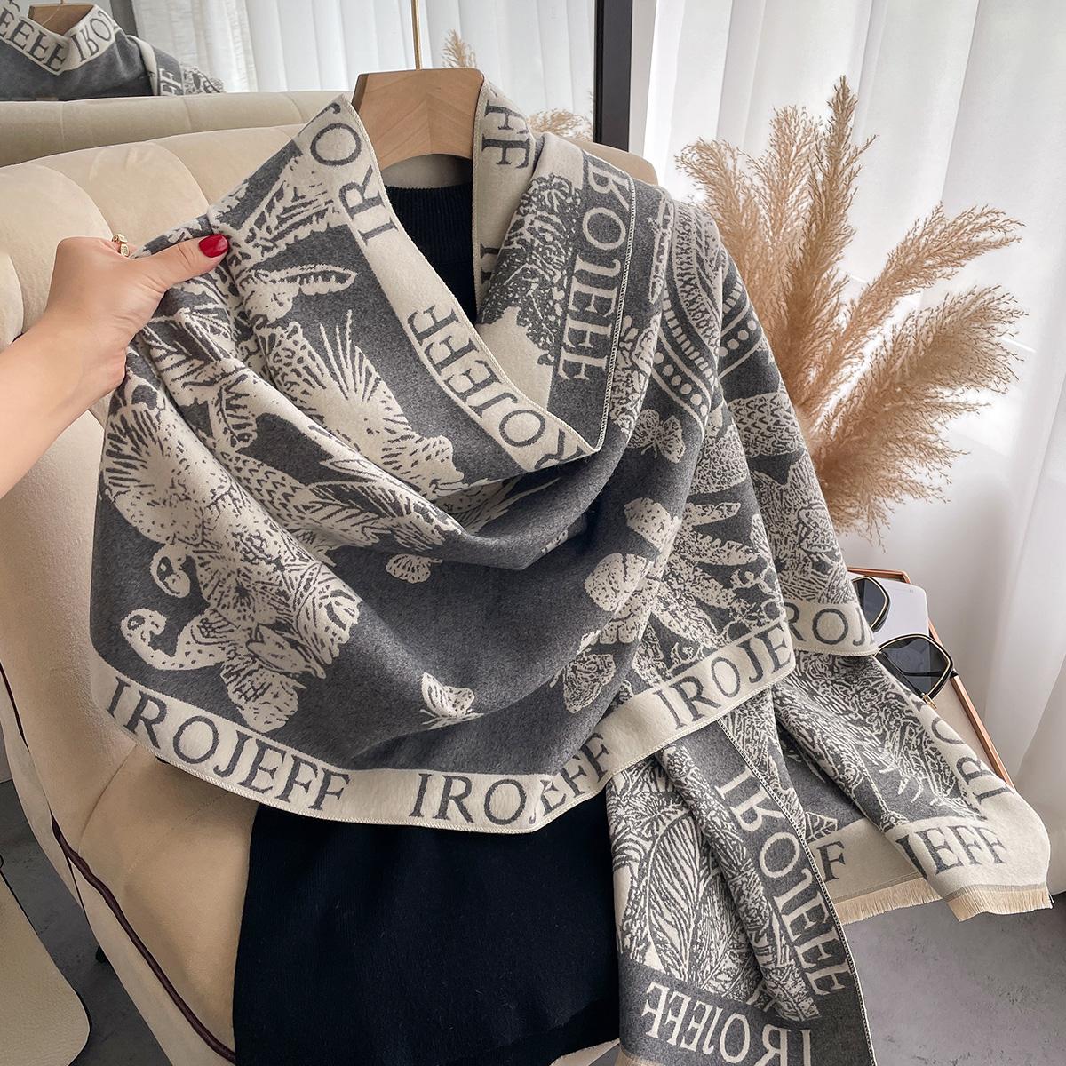 

Fashion Printed Shawl Scarf For Women In Winter Warm Imitation Cashmere Scarf Thick Blanket Headscarf