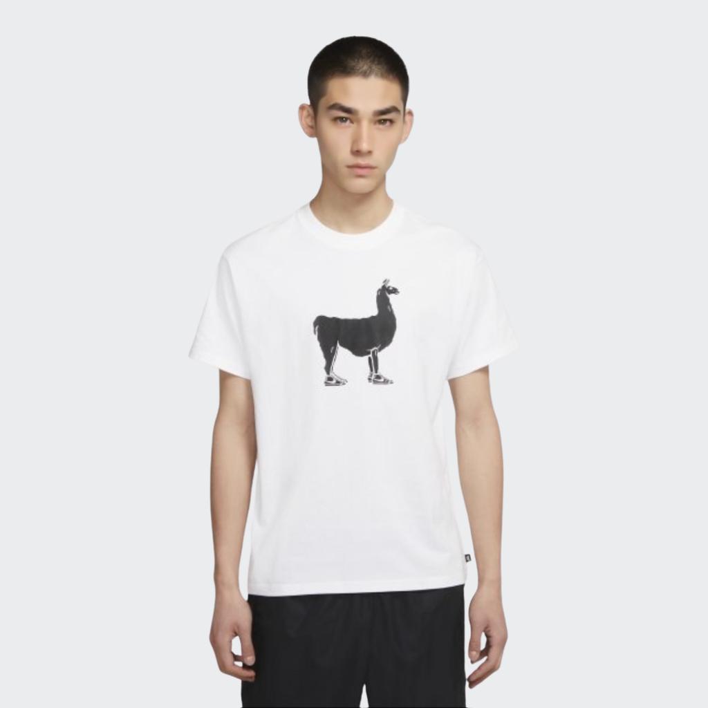 Nike Camiseta de Manga Curta Tricot Larga para Skateboarding com Estampa de Alpaca SB Masculino Tops Branco DD1299-100
