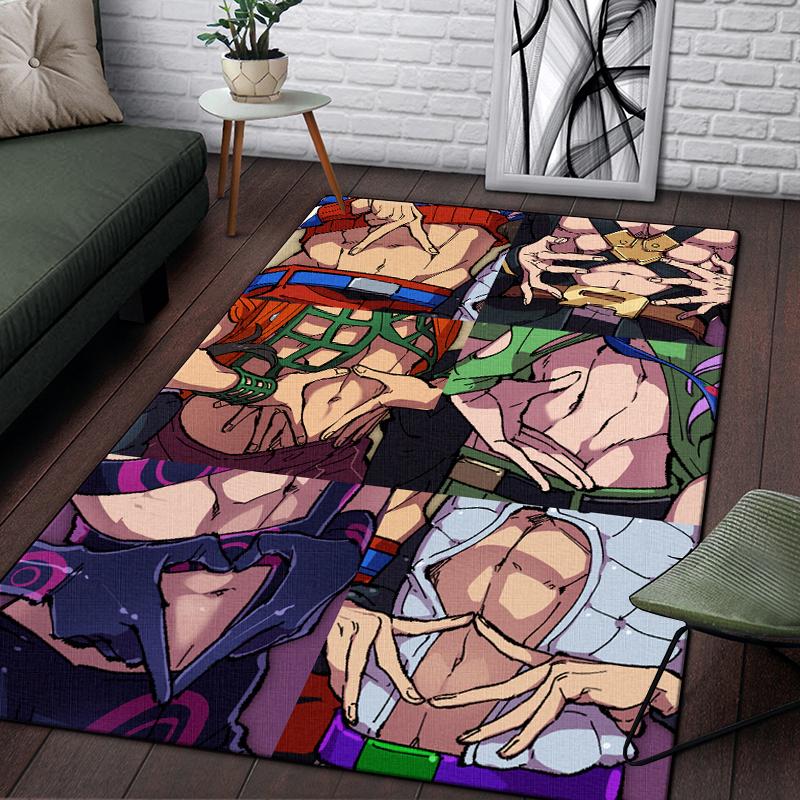 Jojo Anime piękny obraz dywan do salonu duży dywanik czarny miękki dywan maty do dekoracji domu dywaniki Boho piknik