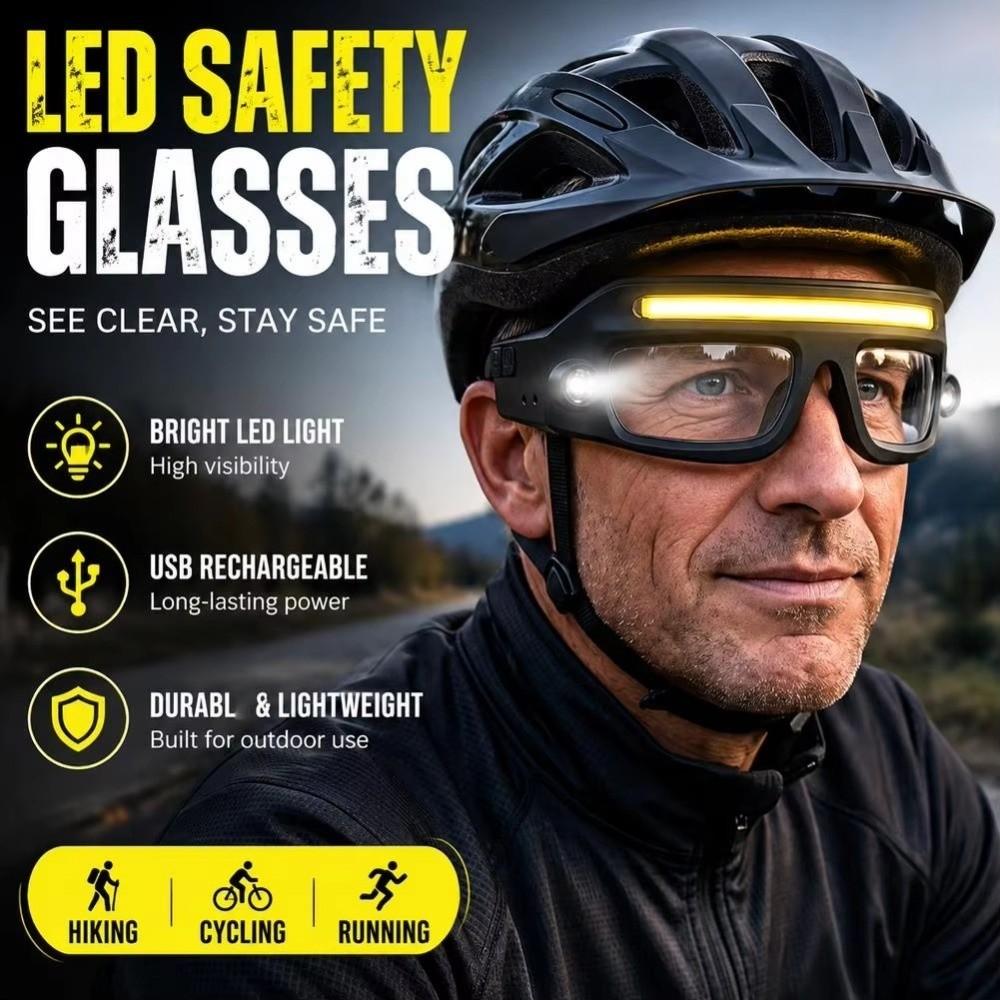 High Visibility Rechargeable Headlamp Glasses Rechargeable COB Floodlight Glasses Cycling