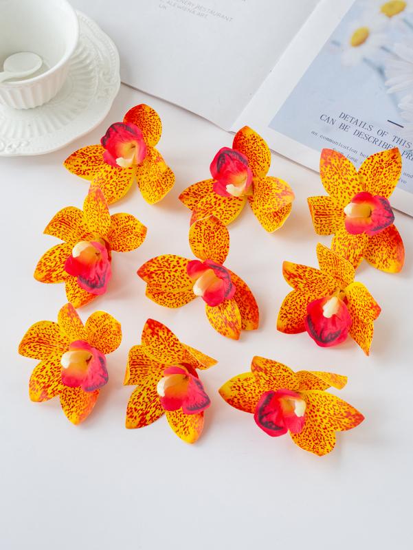 50/100PCS Artificial Flower Silk Orchid Home Room Table Decora Festival Outdoor Garden Yard Wedding Bridal Bouquet Diy Gift Box