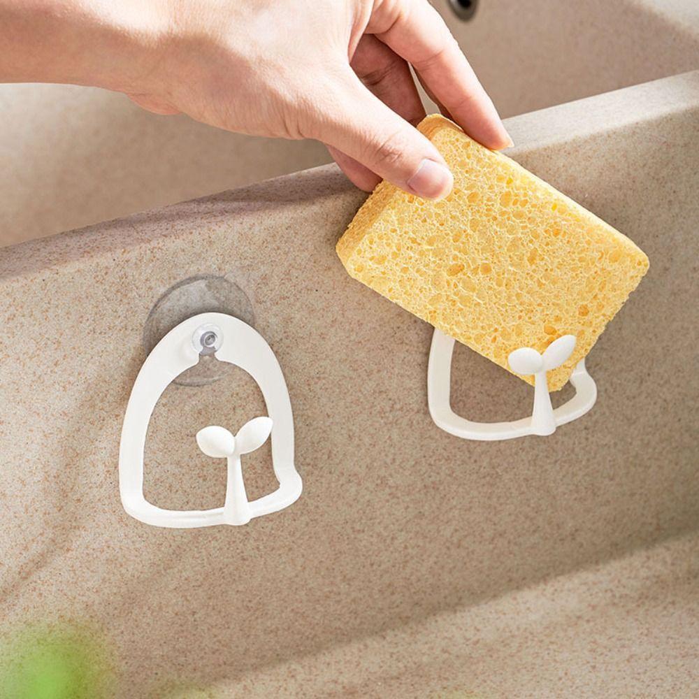 New Suction Cup Sink Drain Rack PP Durable Drainer Rack Multifunctional Sponge Storage Holder Kitchen Bathroom