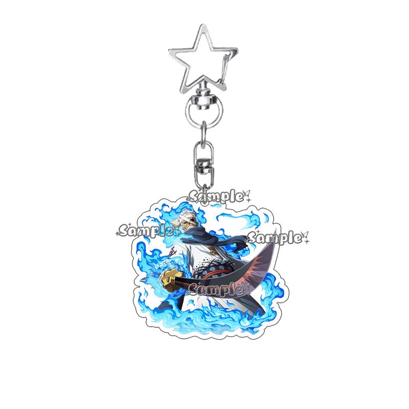 

Anime Cartoon Silvers Rayleigh Shiki Smoker Basil Hawkins Character Pendant Acrylic Keychain Keyring Decoration Jewelry Gifts about 5cm
