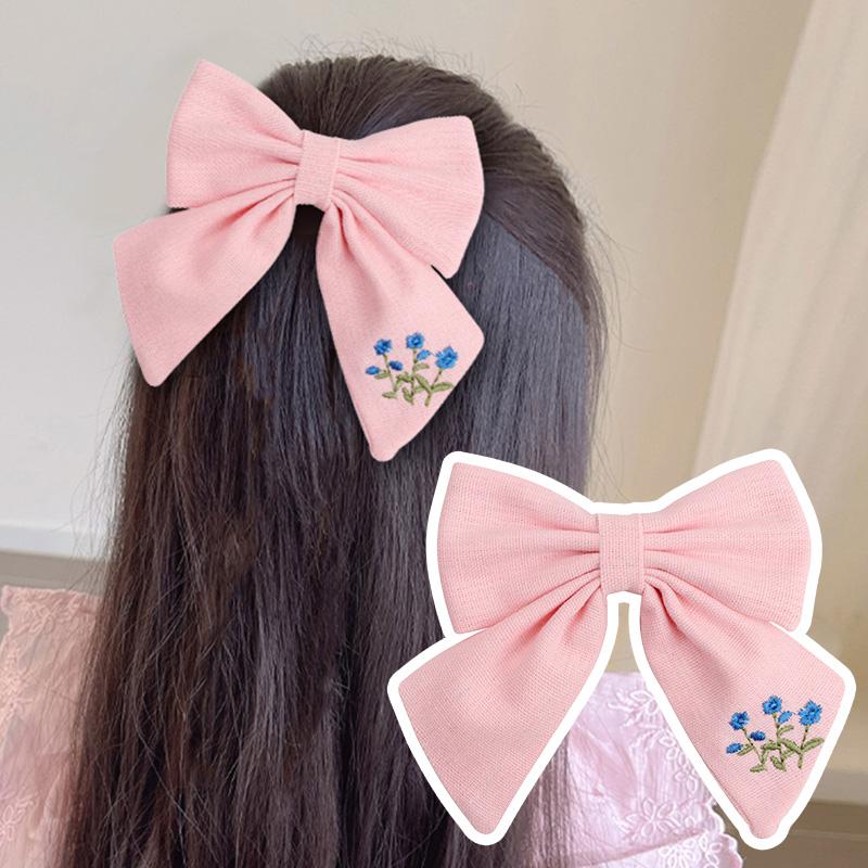 

1 шт., заколки с цветочным бантом, вышитые заколки, заколка для волос, детские аксессуары для волос, орнамент