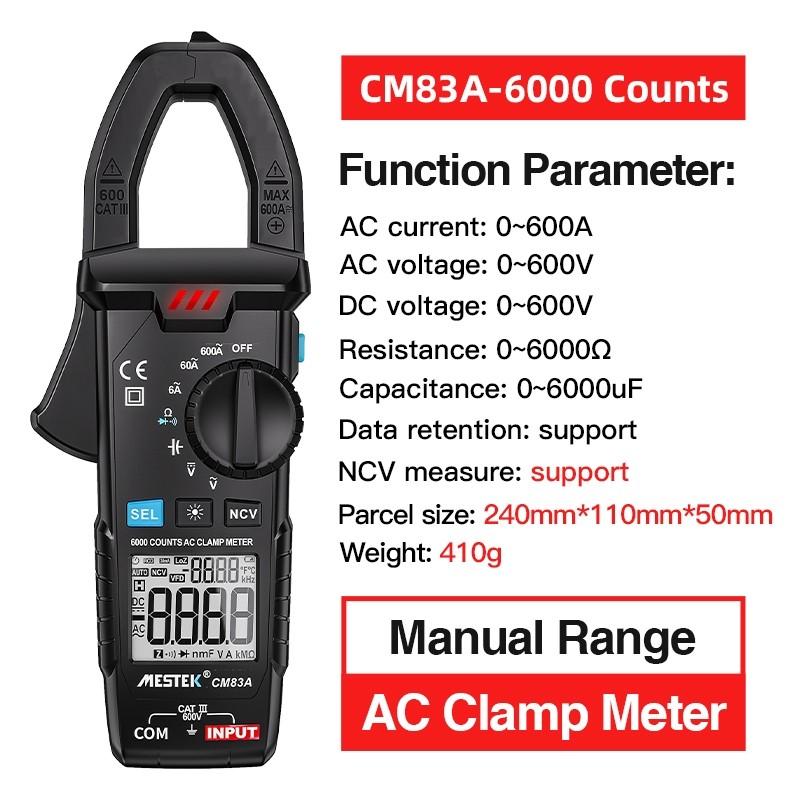 AC DC 600A Clamp Meter Digital Ampere Tester NCV Smart Current Clamp Smart DC Pliers Ammeter Multimeter Ohmmeter