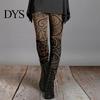 Ultra-soft Leggings Women Skinny Pants Autumn Winter Vintage Ethnic Style Flower Print Super Stretchy Fit Trousers Stretch Slim High Waist Ladies Long